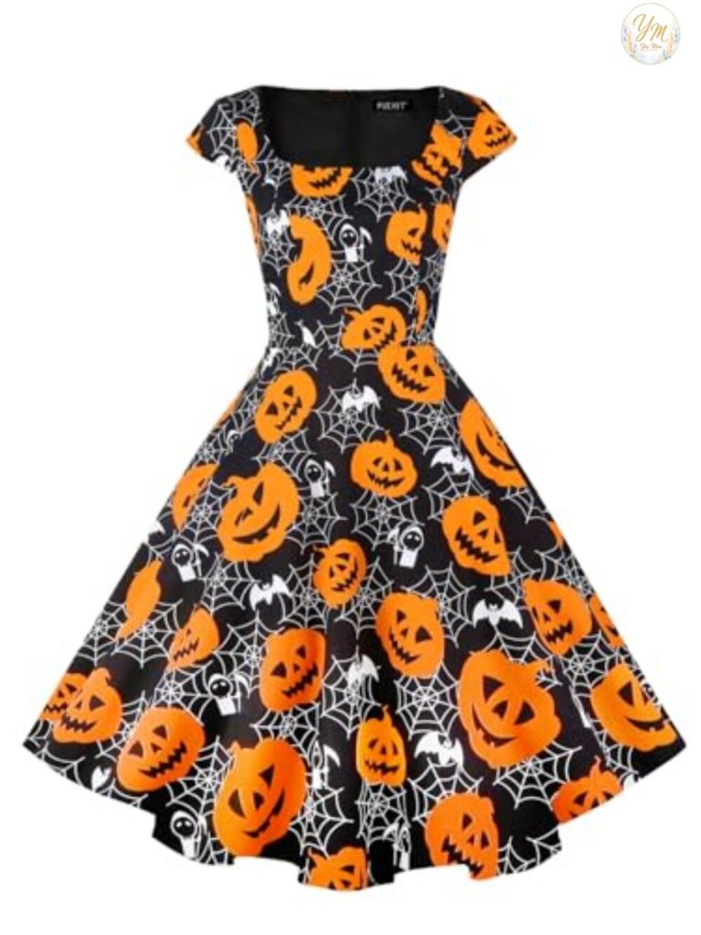1950s Retro Swing Cocktail Dress A-Line Scoop Neck Cap Sleeve